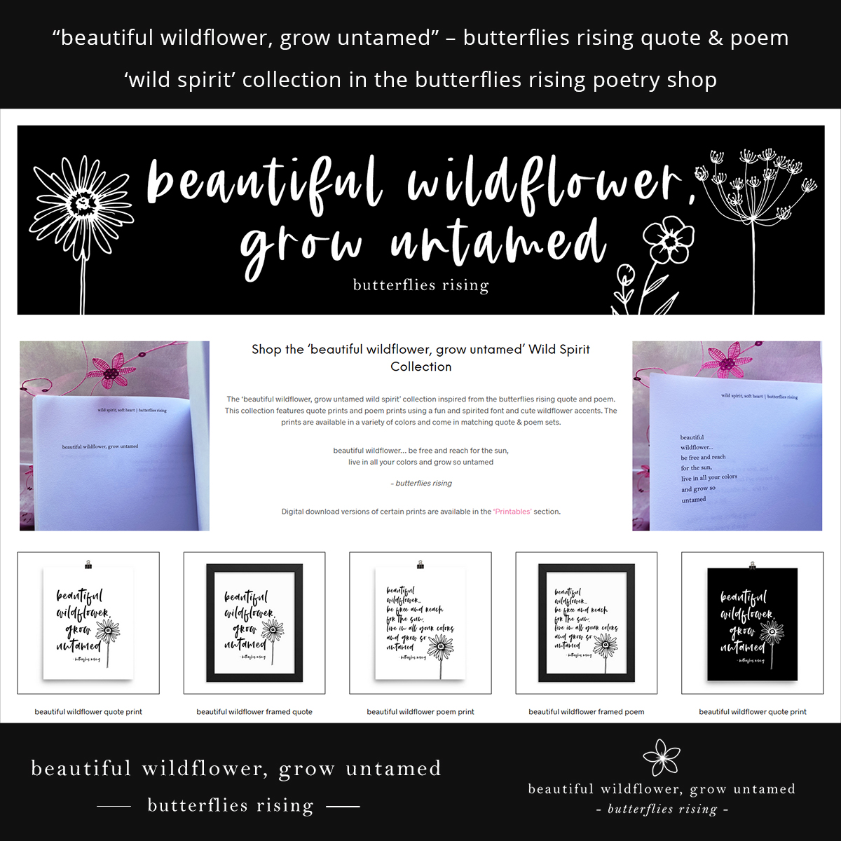 beautiful wildflower grow untamed - wild spirit collection